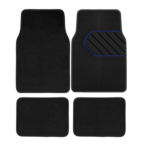 Repco Sports Carpet 4Pc - Black with Blue Piping Car Interior Auto Part