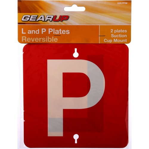 GearUp P / L Plate Set - Reversible Car Interior
