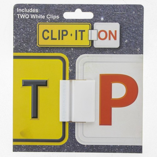 Clip It On Plate Clips White, Pair - 2CCW Car Interior