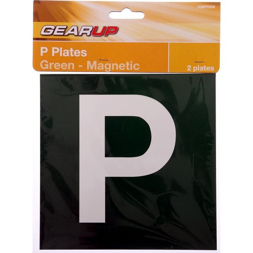 GearUp Magnetic Probationary Plate Set Green Car Interior
