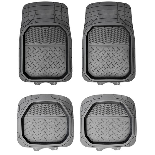 MaxiTrac Deep Dish Floor Mat Set 4 Piece Grey Car Interior