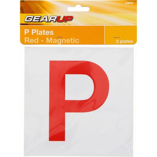GearUp Magnetic Probationary Plate Set Red / White Car Interior