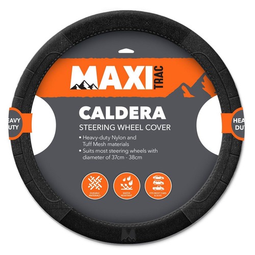 MaxiTrac Steering Wheel Cover, Black Car Interior