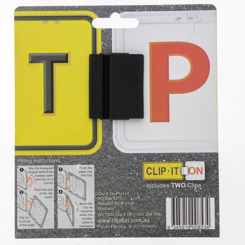 Clip It On Plate Clips Black, Pair - 2CCB Car Interior