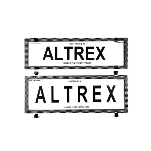 Altrex Number Plate Covers Slim/Std Combination Silver Carbon Fibre Without Line