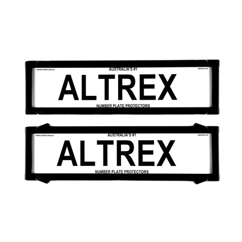 Altrex Number Plate Covers Dual Premium Back NSW Black Without Lines - 6NLPDB