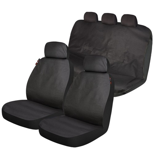 Repco Car Seat Covers Protector Polyester, Black - Set - RSCPCKS30-BK-EDRO Auto