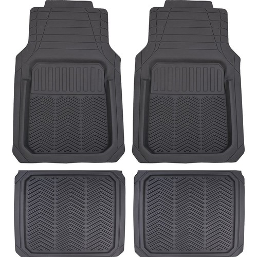 MaxiTrac Deluxe HD Deep Dish Floor Mats, Grey - 4 Piece Car Interior Auto