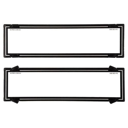 Altrex Number Plate Covers Slimline Black Without Lines & Silver Line in Border