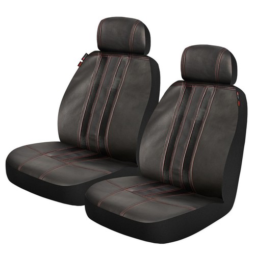 Repco Front Car Seat Covers Polyester, Black - Pair - RSCFTPRS30-BK-FXCR Auto