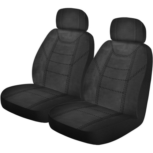 Repco Front Car Seat Covers Polyester, Black - Pair Car Interior Auto Part