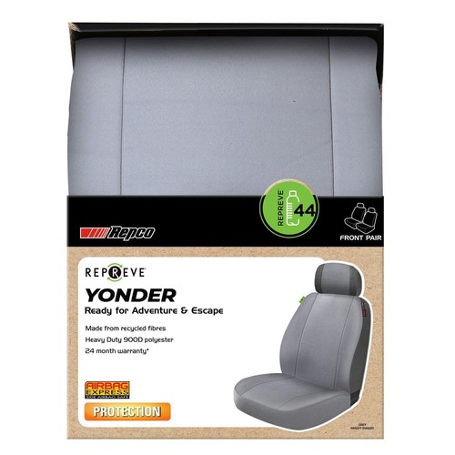 Repco Repreve Front Car Seat Covers, Grey - Pair Car Interior Auto Part