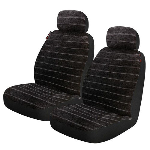 Repco Front Car Seat Covers Mink, Black - Pair - RSCFTPRS30-BK-MNK Car Interior