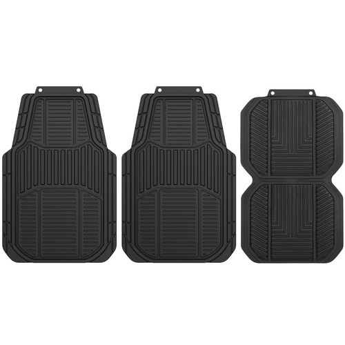 Repco PVC All Weather Floor Mats, Black - 4 Piece Car Interior Auto Part
