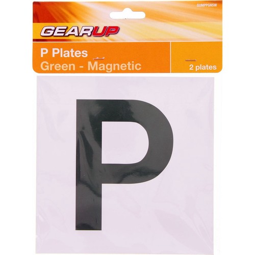 GearUp Magnetic Probationary Plate Set Green Car Interior Auto