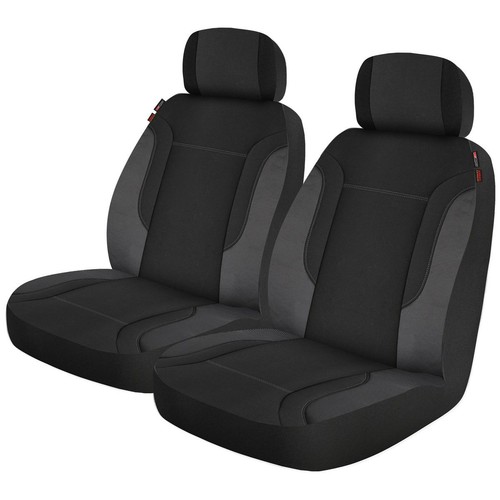 Repco Front Car Seat Covers Canvas, Black - Pair Car Interior Auto Part