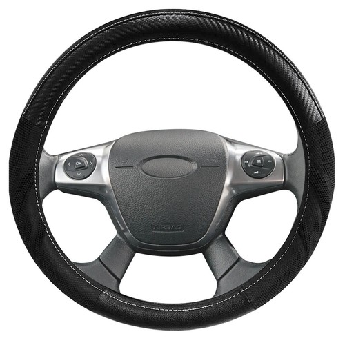 Repco Rigid Steering Wheel Cover Carbon Fibre Dura Grip, Black Car Interior Auto