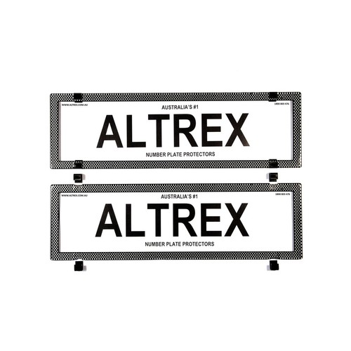 Altrex Number Plate Covers Dual Slimline Silver Carbon Fibre Without Lines - 6SE