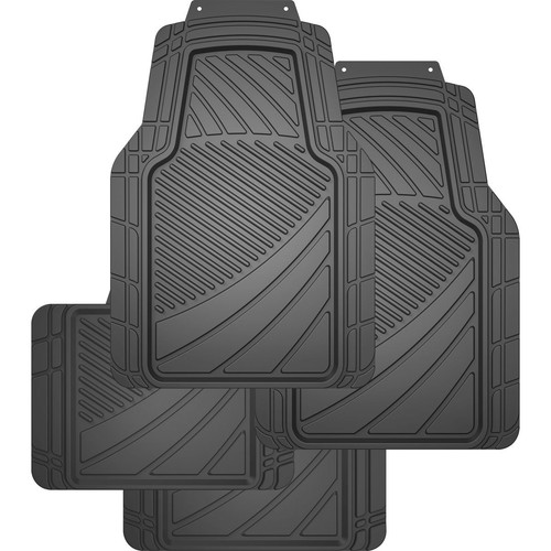 Repco PVC All Weather Floor Mats, Grey - 4 Piece Car Interior Auto Part