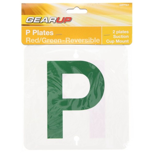 GearUp Reversible Probationary Plate Set Red / Green Car Interior Auto