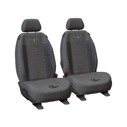 RM Williams Front Car Seat Covers Suede Velour, Grey - Pair - VLRMW23BX-GRY30