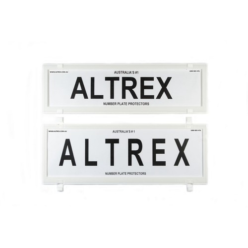 Altrex Number Plate Covers Slim/Std Comb. Black No Lines Red Line in Border - 6Q