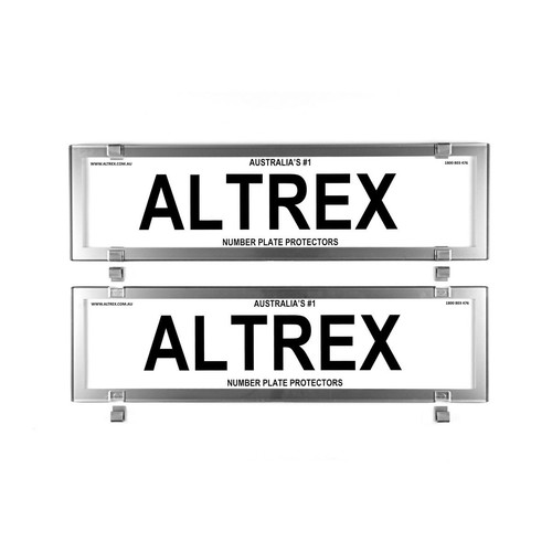 Altrex Number Plate Covers Dual Slimline Chrome Without Lines - 6VCC Auto