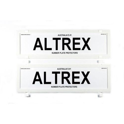 Altrex Number Plate Covers Dual Slimline White Without Lines - 6VSNLW Auto