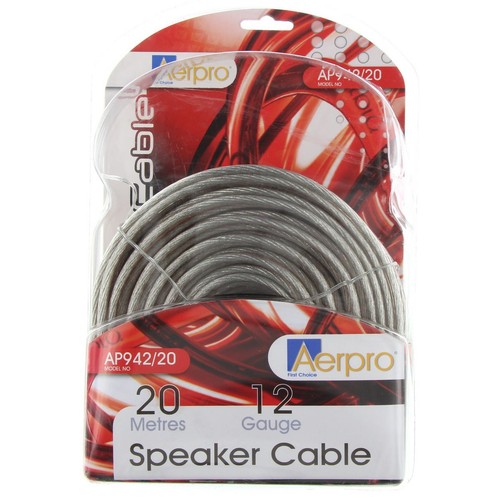 Aerpro Ultra Pure Oxygen Free Copper Speaker Cable 12AWG Clear 20m - AP942/20