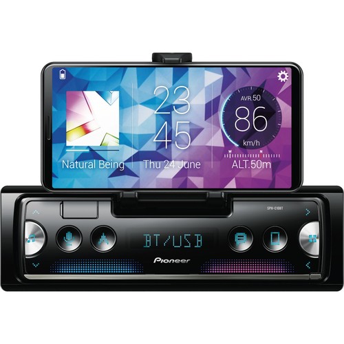 Pioneer Head Unit with Built-In Phone Holder - SPHC10BT Car Stereo Install Kit