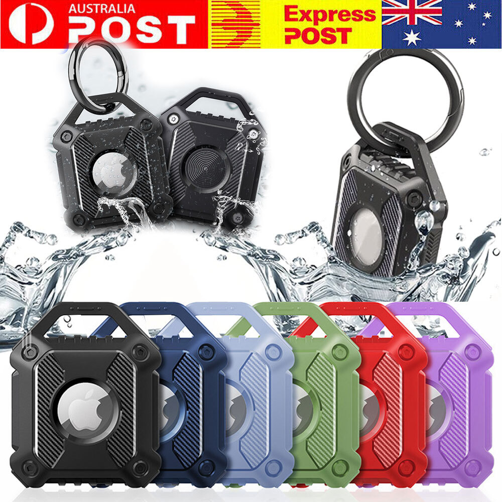 Sichy Waterproof Black TPU Apple AirTag Case IPX8 Dustproof Shock-proof Keychain