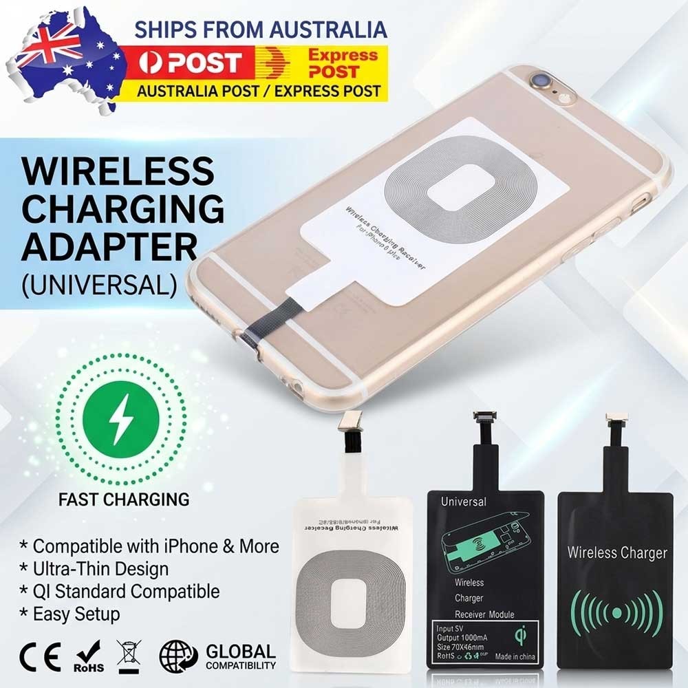 Universal Slim Wireless Charger Charging Receiver For iPhone Samsung Android USB