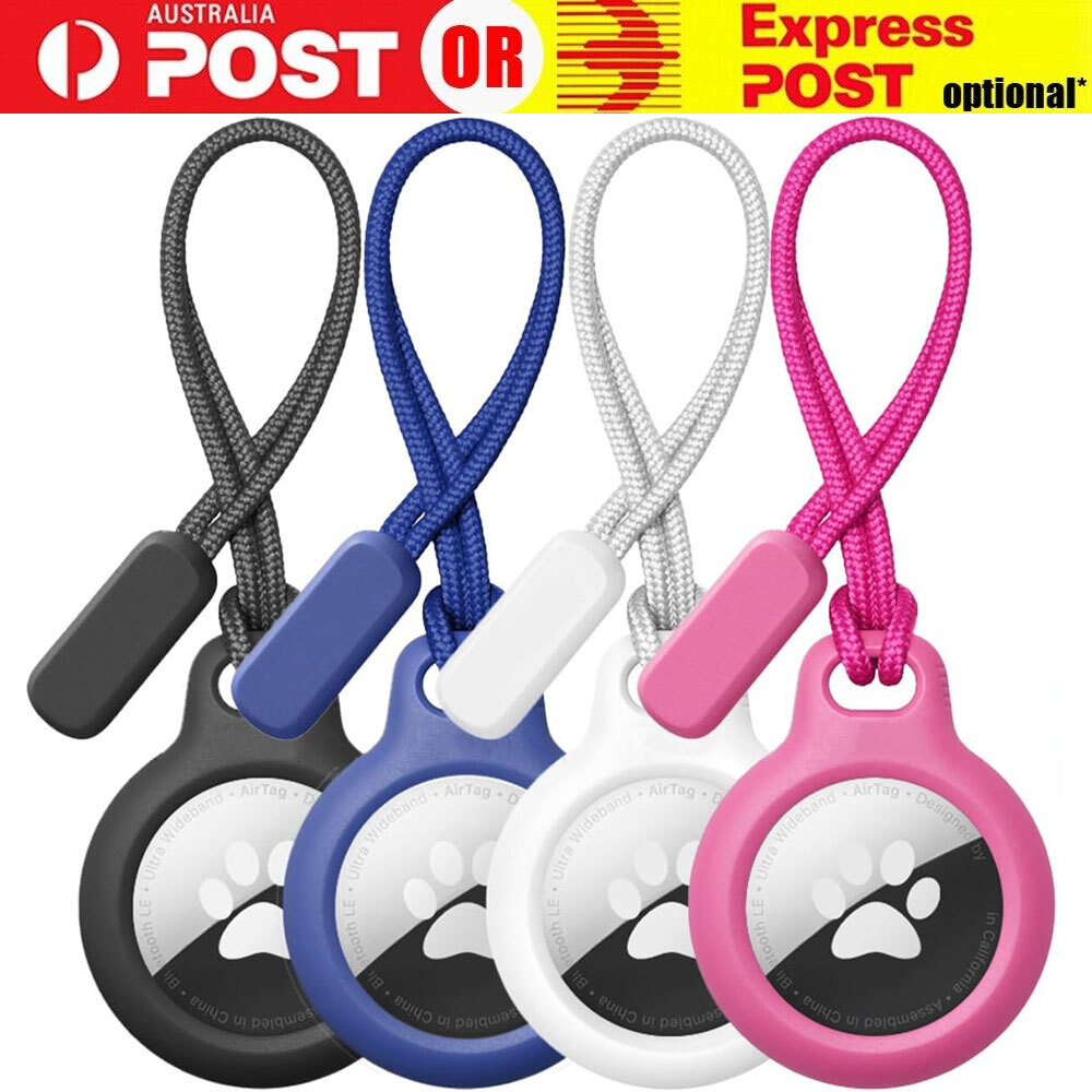 Lanyard Case For Apple AirTag Air Silicone Black Key Ring Protective Cover 2021