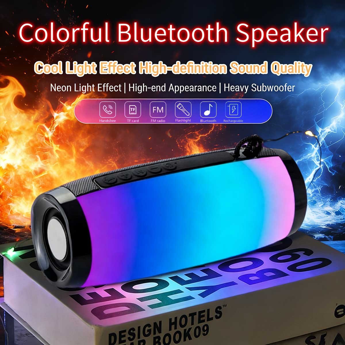 T&G TG157 Speaker System Wireless Bluetooth RGB FM Radio AUX TF USB 10W Hi-Fi 5W