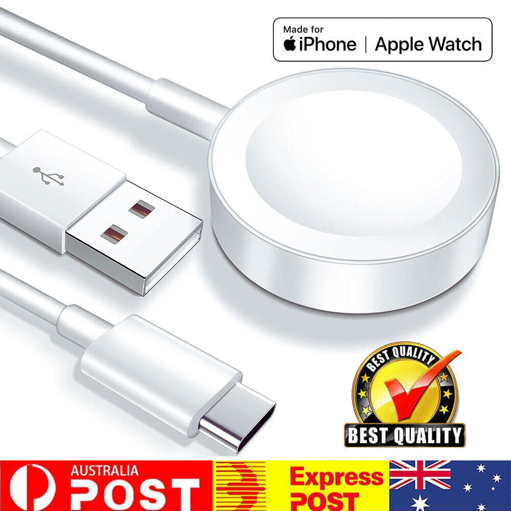 Wireless Magnetic Charger Type-C For Apple Watch All Series 2-in-1 1M White USB