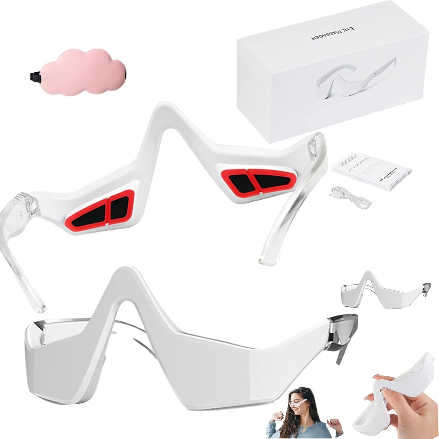 Revitaleyes Red Light Glasses Massage Instrument Hot Compress Under-Eye Therapy