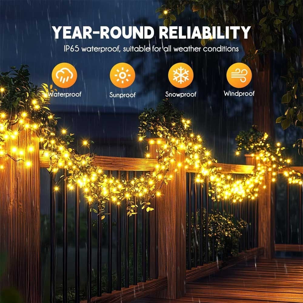 Firecracker String Lights 50m 1500 LED Warm White IP44 Waterproof Indoor Outdoor