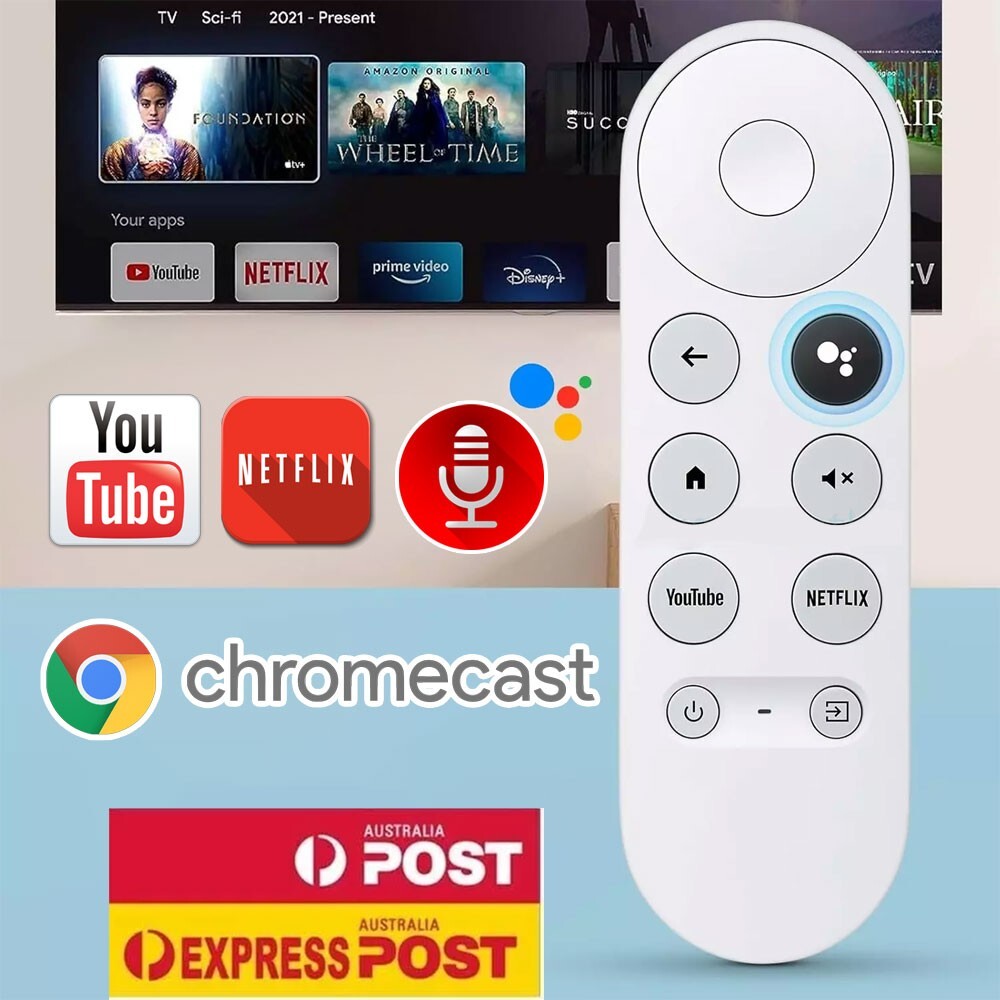 Google Chromecast TV 4K Snow G9N9N Voice Remote Wireless Bluetooth Easy Pairing
