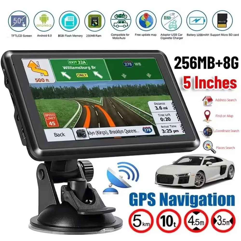 5 GPS Navigator Sat Nav Australia Map 800x480 HD Touch Screen 8GB ROM 256MB RAM