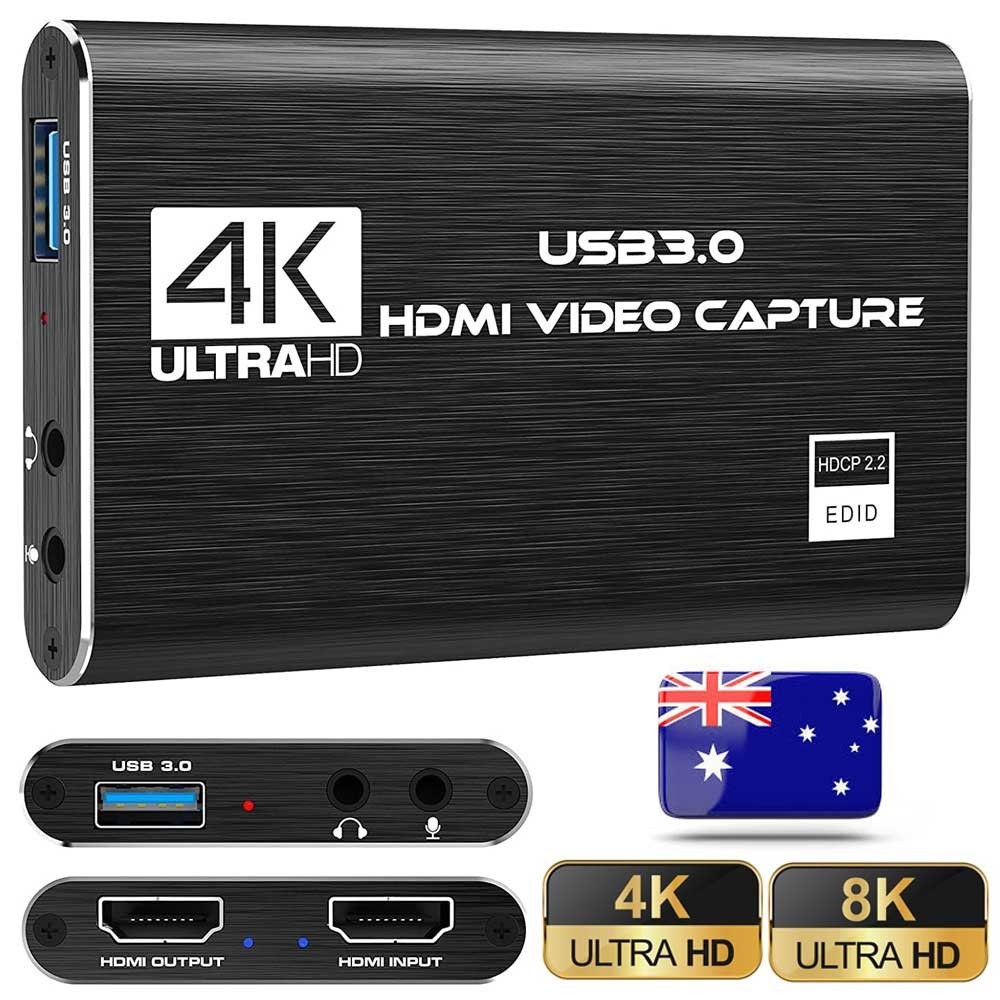 4K HDMI Video Capture Card USB 3.0 60FPS 1080P Plug Play Mic Input Support OBS