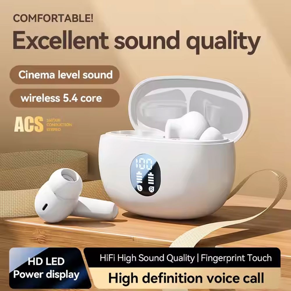 True Wireless Bluetooth Earphones Earbuds Black Sweat-Proof Sport Gym with Mic