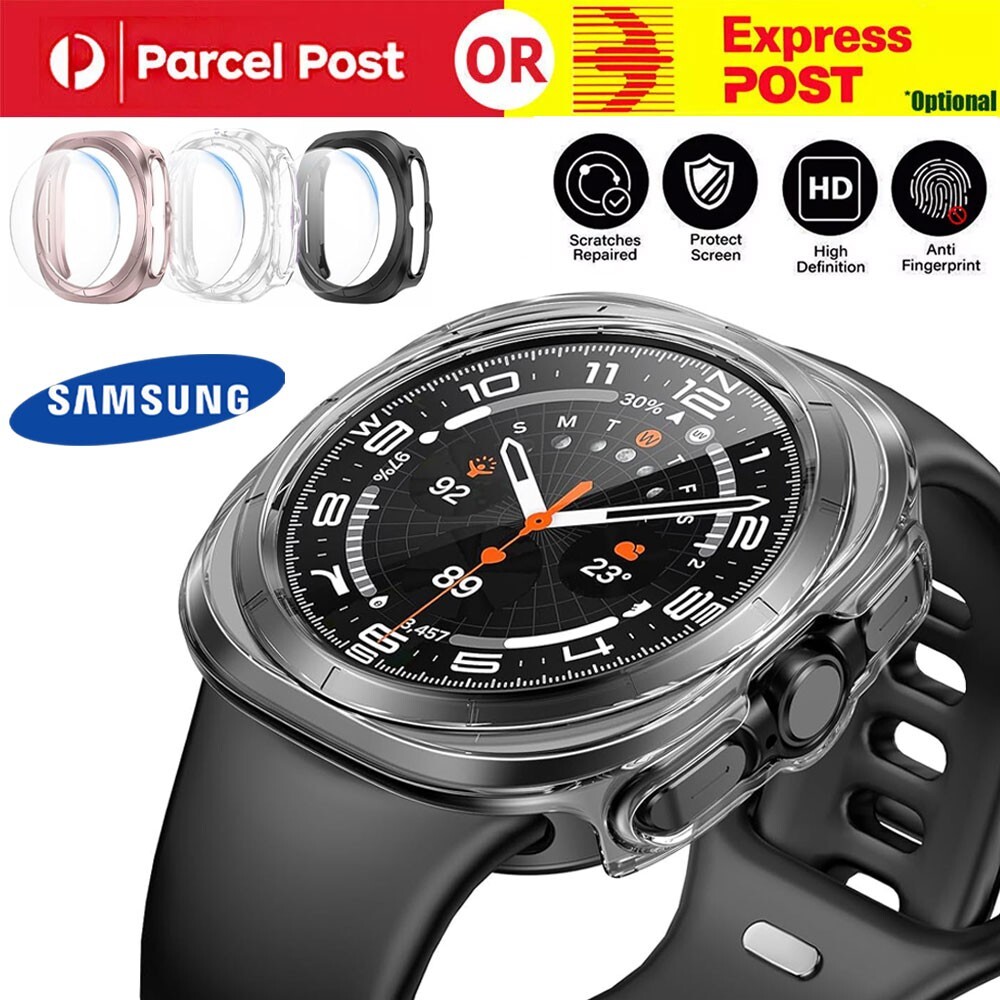 For Samsung Galaxy Watch Ultra 47mm 2024 Case Screen Protector Black TPU HD PET