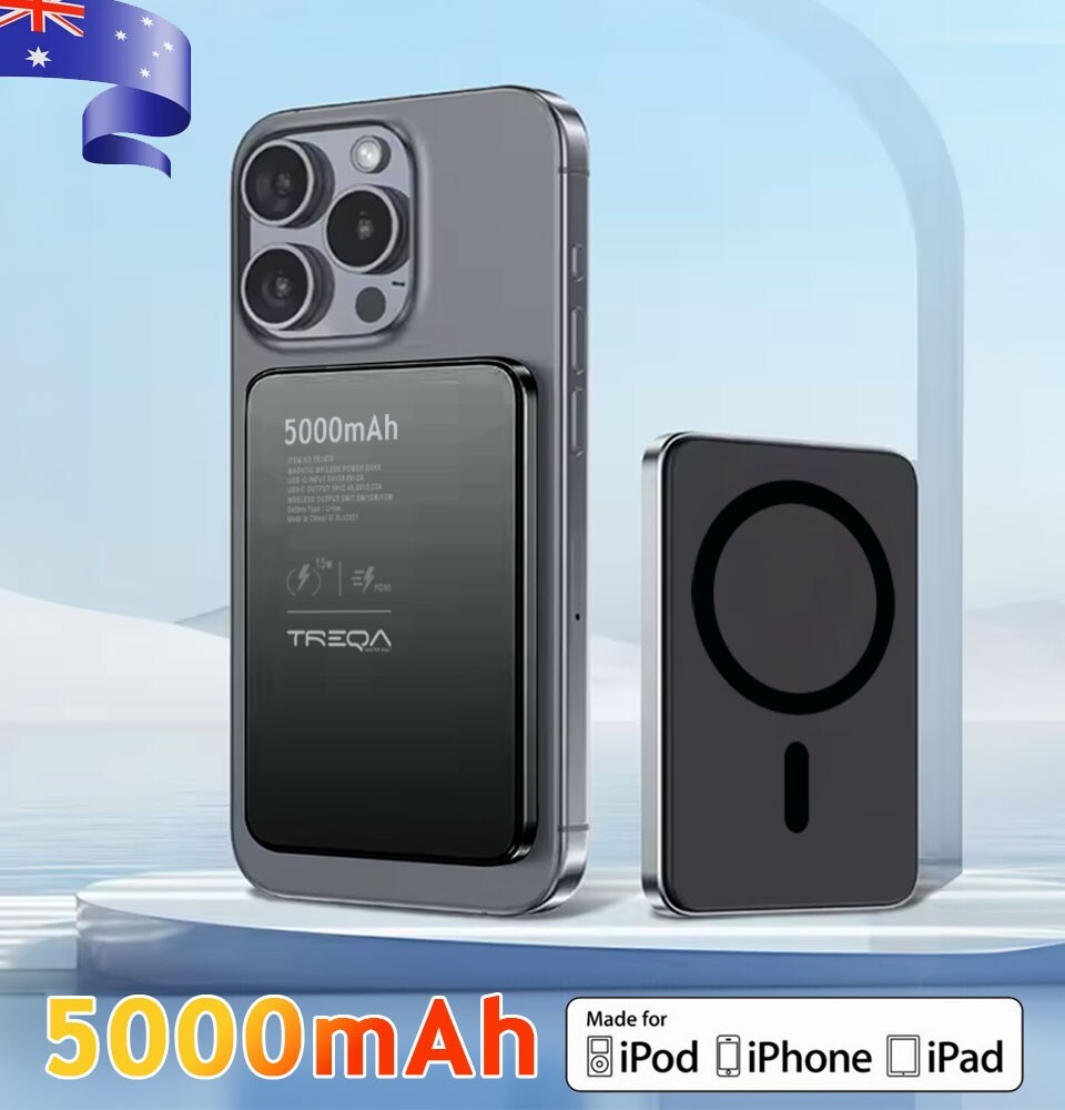 5000Mah Magnetic Wireless Charger Power Bank 15W USB-C for iPhone 16 3-in-1 Fast