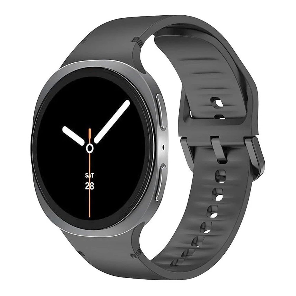 For Samsung Galaxy Watch 8 Classic Bands 40mm 44mm 46mm Black Silicone Strap Fit