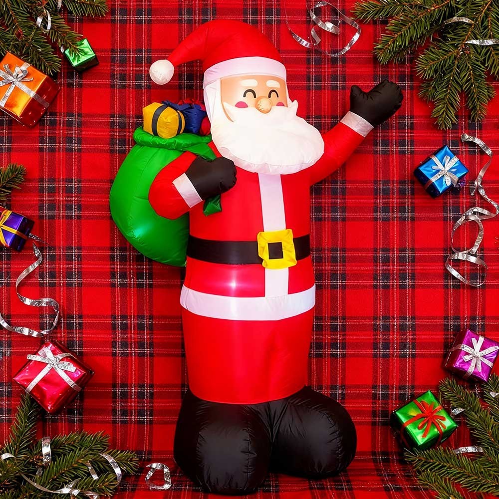 6.6ft Inflatable Santa Claus LED Lighting Indoor Outdoor Christmas 200 cm Blower