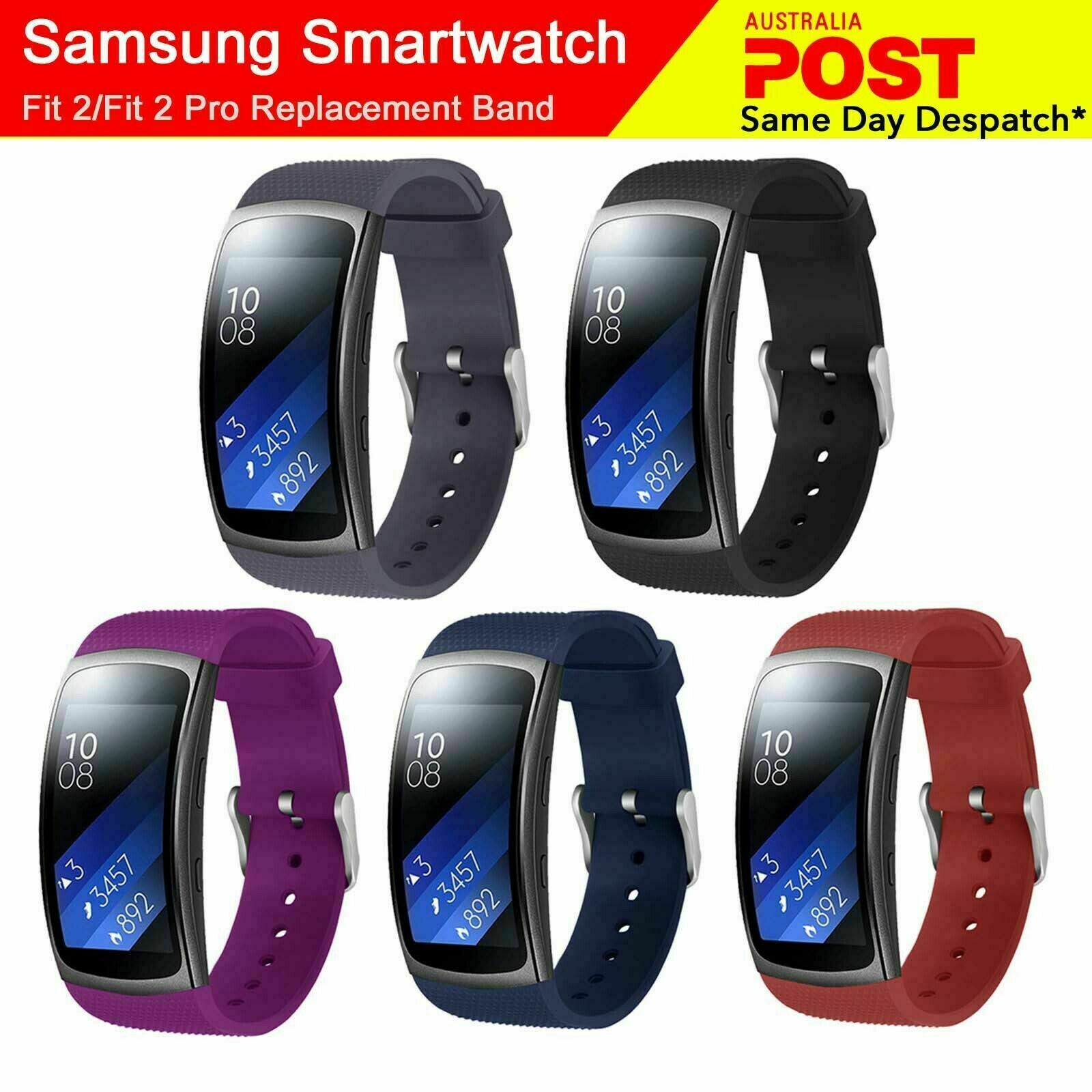 Samsung Gear Fit2 Pro/Fit2 Band Silicone Sport Strap 170mm Black Buckle One Size
