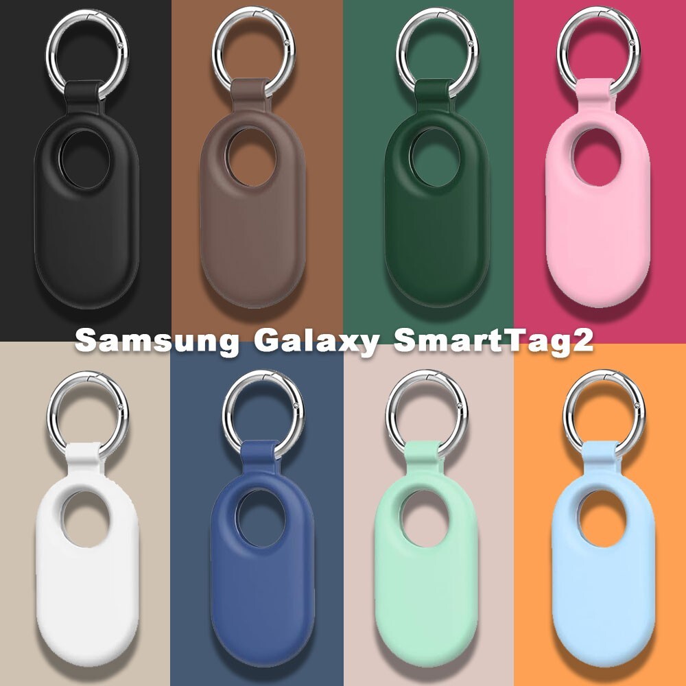 Samsung Galaxy SmartTag2 Silicone Case Black With Key Rings Full Secure Fit 2023