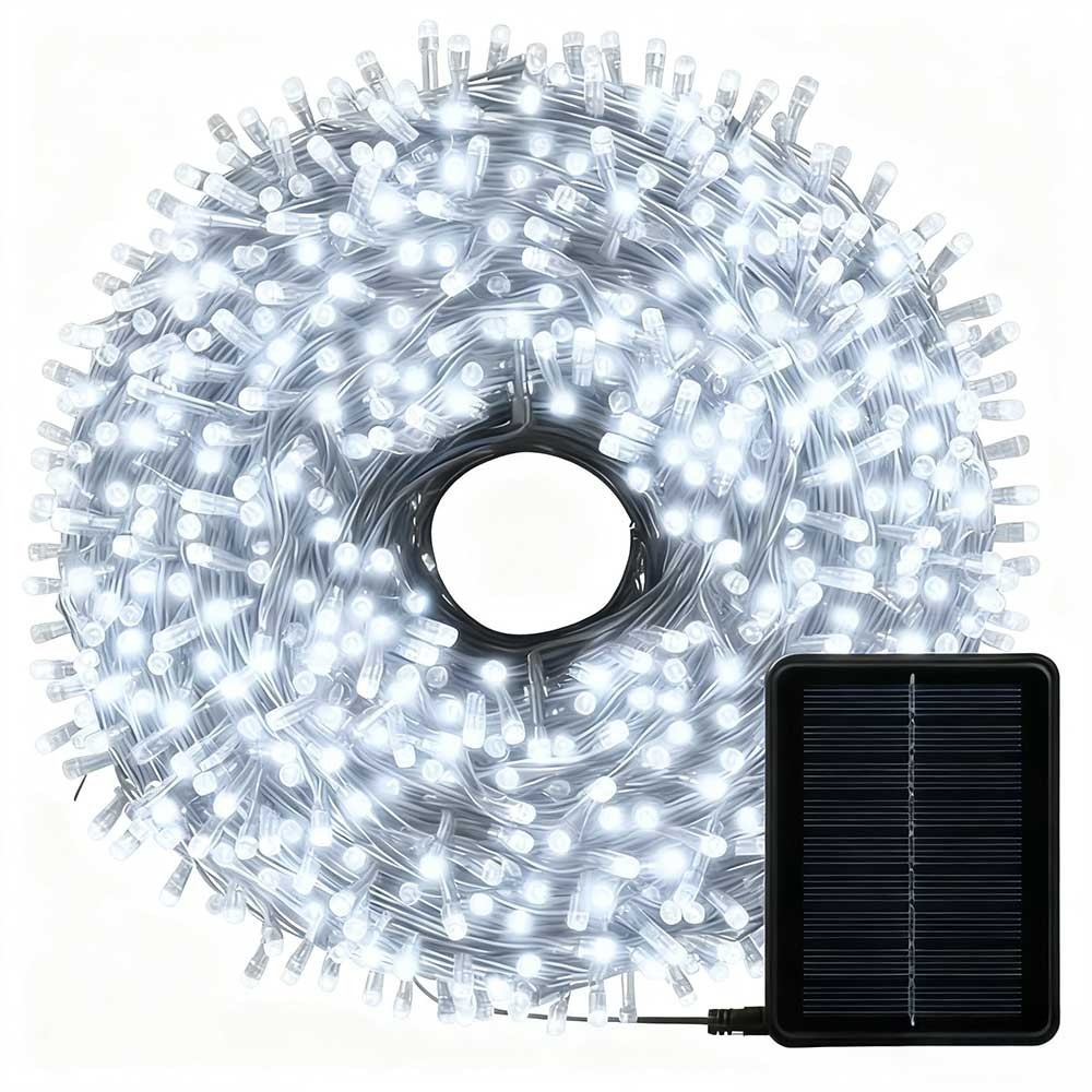 Solar Christmas String Lights White 6M 50 Waterproof Indoor Outdoor 8 Modes IP44
