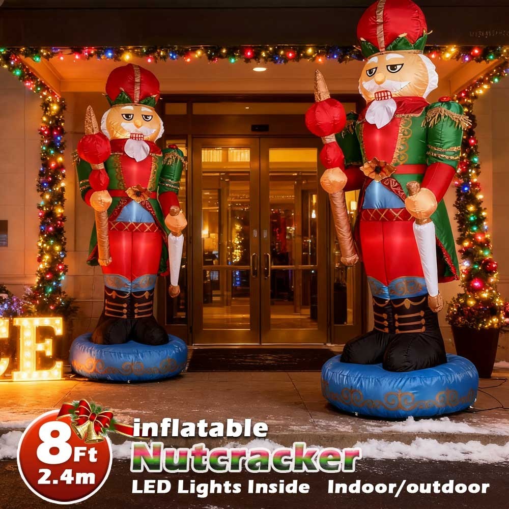 Christmas Inflatable Nutcracker Soldier 8FT Outdoor Indoor Patio Yard Porch LED