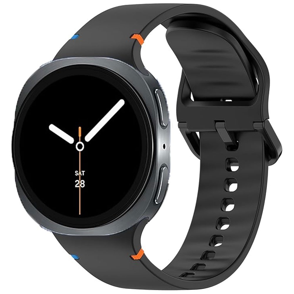 For Samsung Galaxy Watch 8 Classic 46mm Bands 40mm/44mm Silicone Black Band Fit